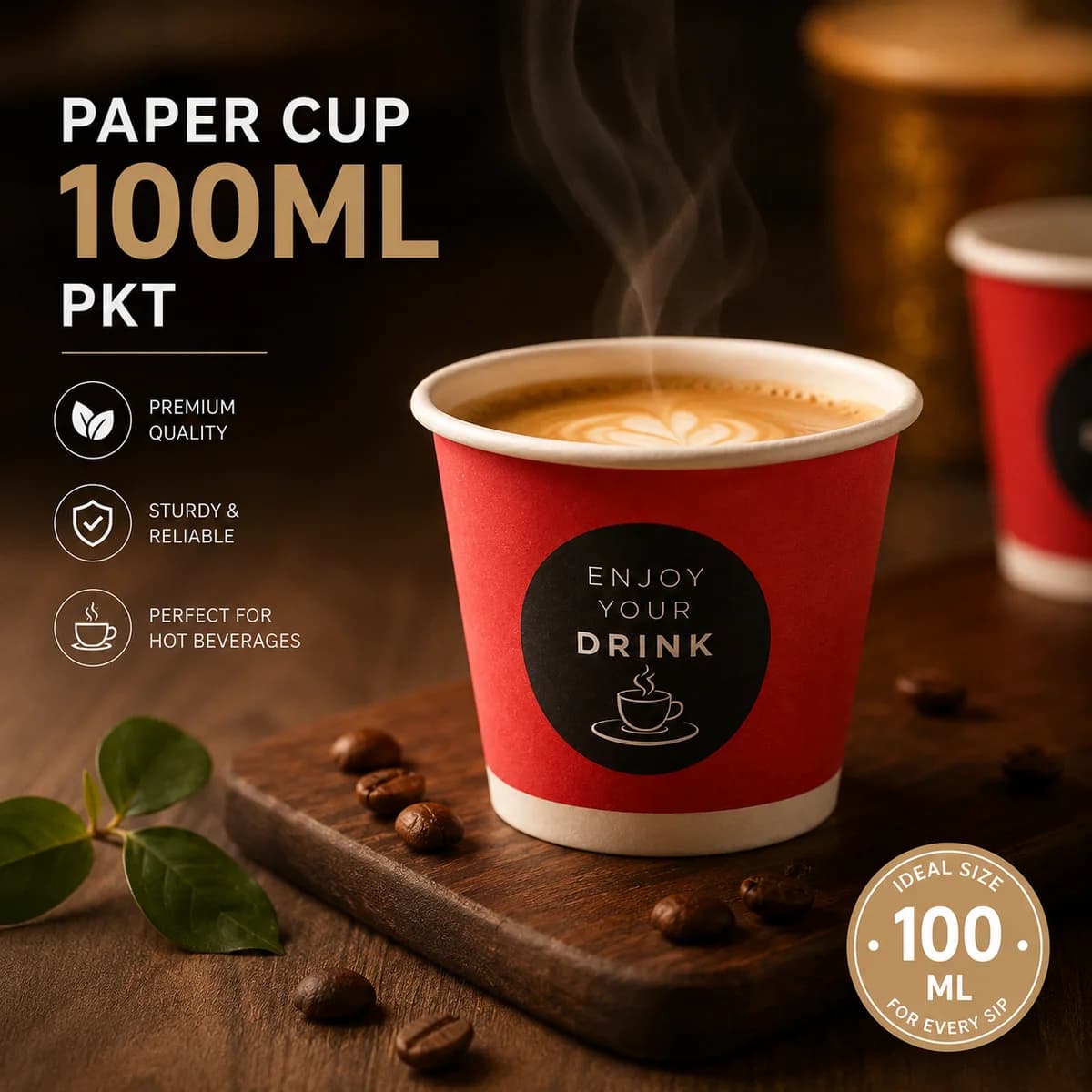 100ml Paper Cups Packet