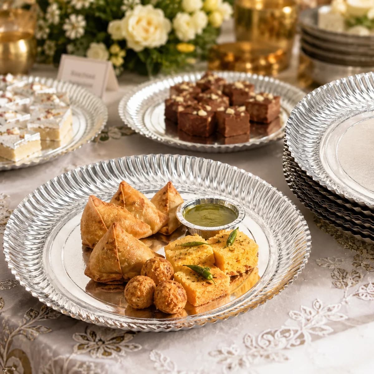 Silver Disposable Plate 12 Inch