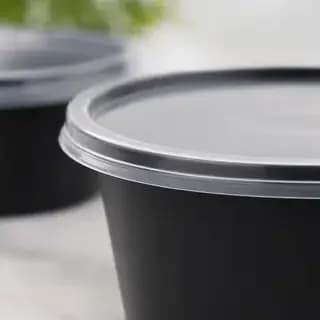 500 ML Black Plastic Food Container with Transparent Lid - image 3