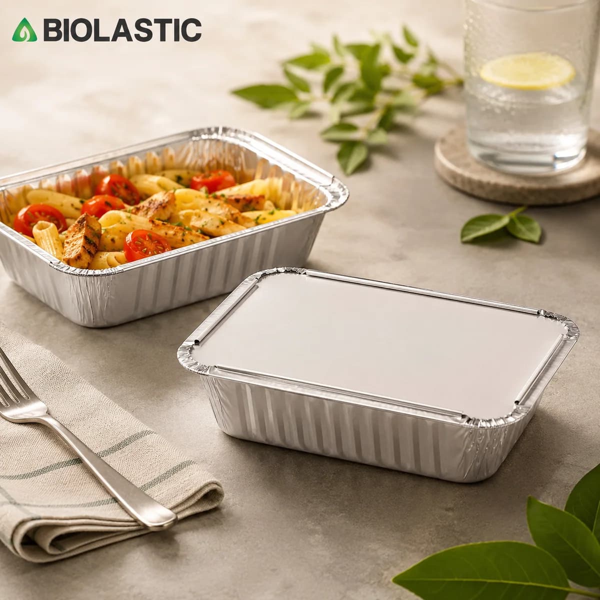 Aluminium Foil Food Container with Lid - 650 ML (100 Pieces)