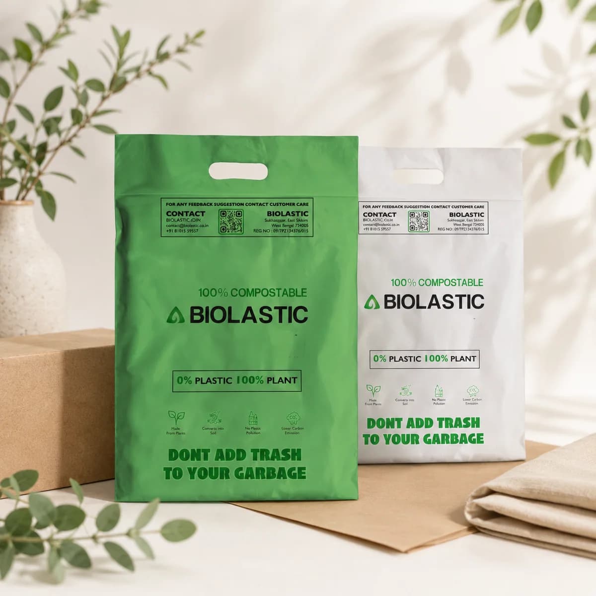 Compostable D-Cut Carry Bags