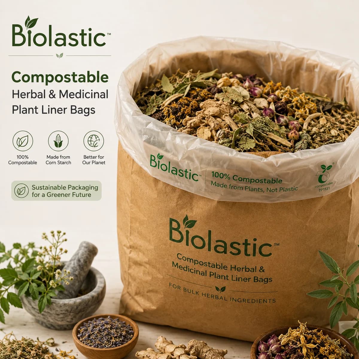 Compostable Flour & Dry Food Ingredient Liner Bags – 5 KG, 10 KG & 25 KG