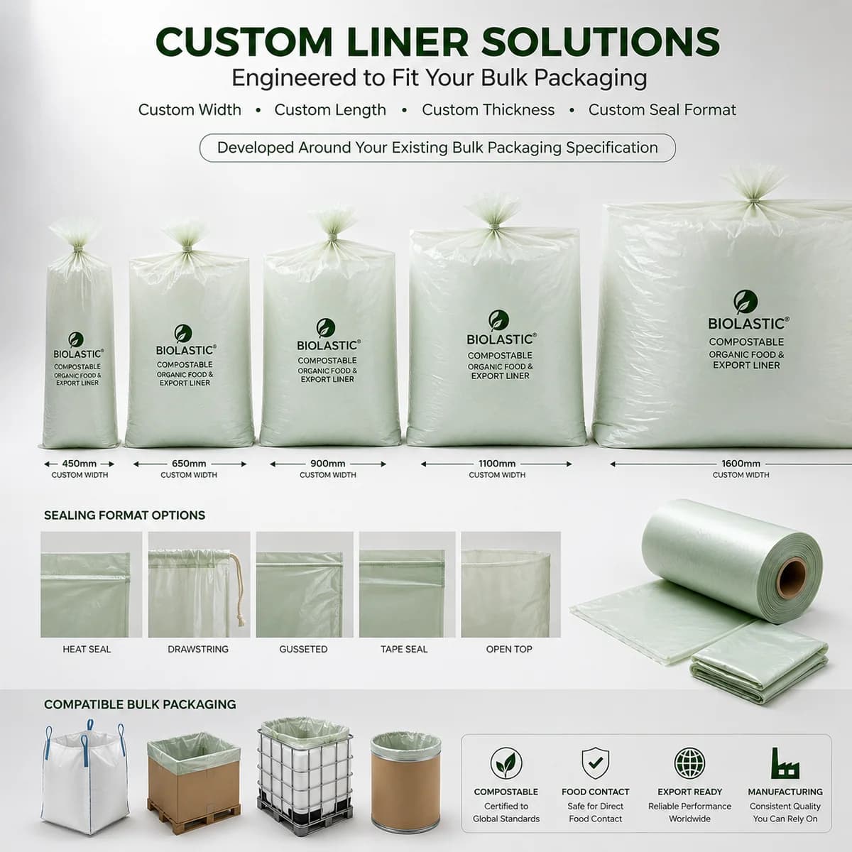Compostable Rice, Premium Grain & Seed Liner Bags – 5 KG, 10 KG & 25 KG