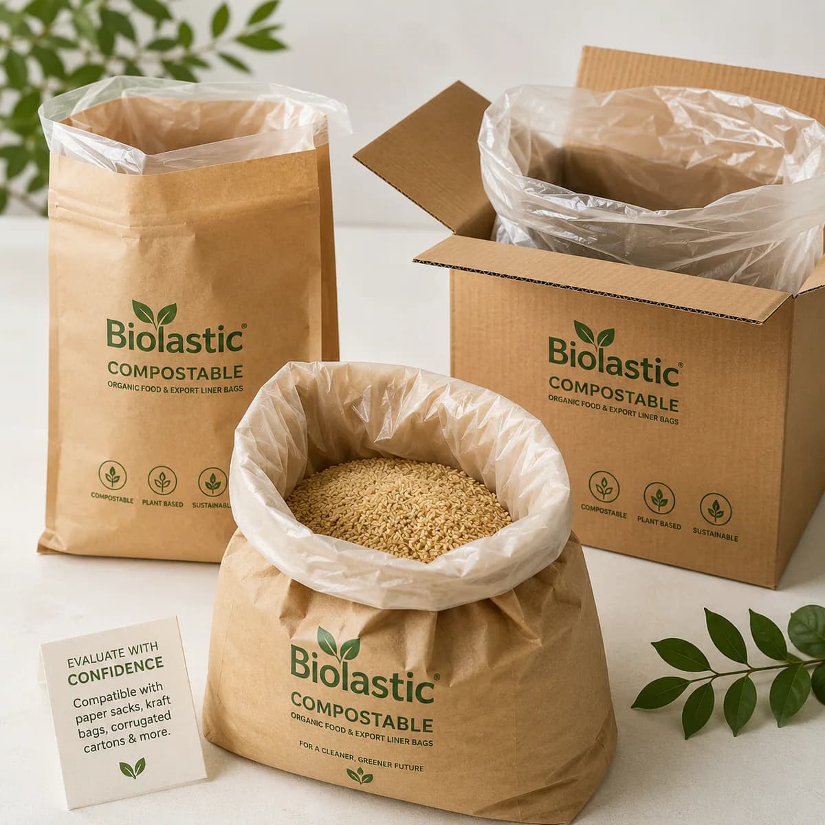 Compostable Rice, Premium Grain & Seed Liner Bags – 5 KG, 10 KG & 25 KG