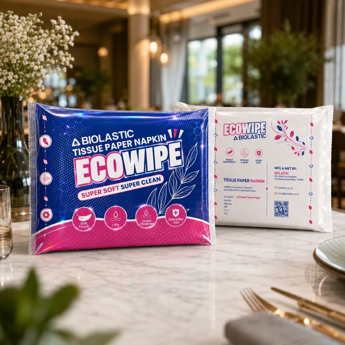Ecowipe Soft Paper Napkins - 70 Pieces - image 2