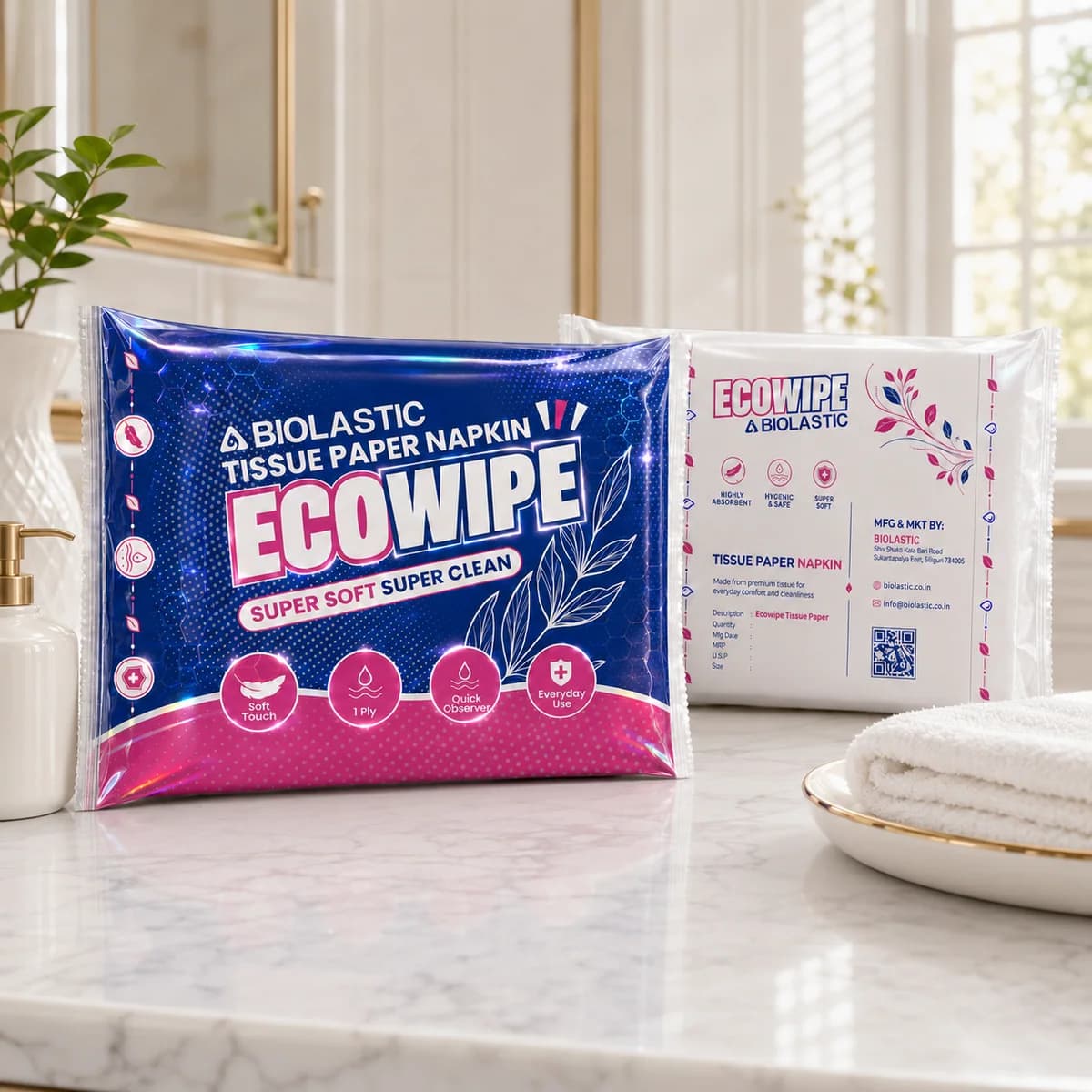 Ecowipe Soft Paper Napkins - 70 Pieces - image 1